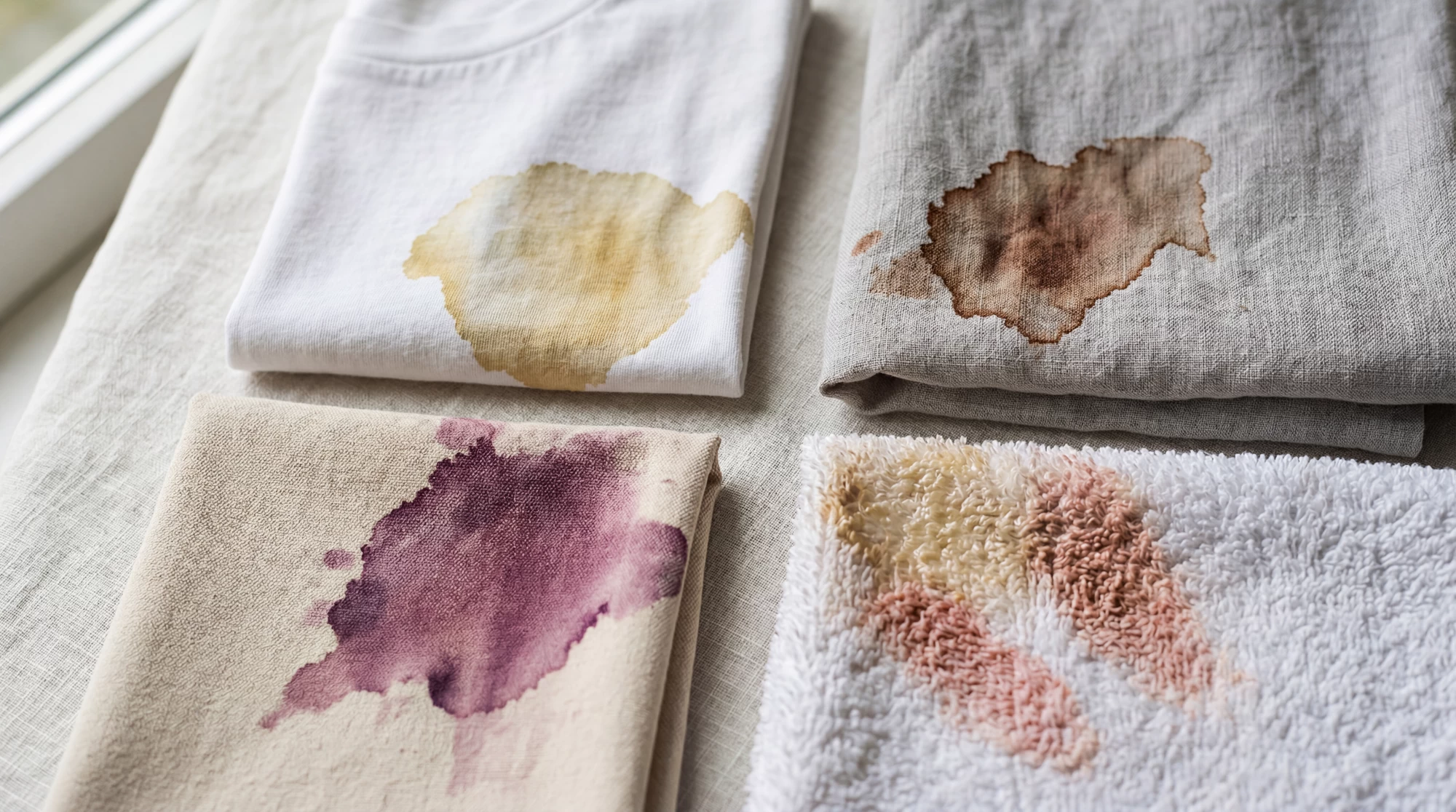 Grease, protein and pigment stain examples
