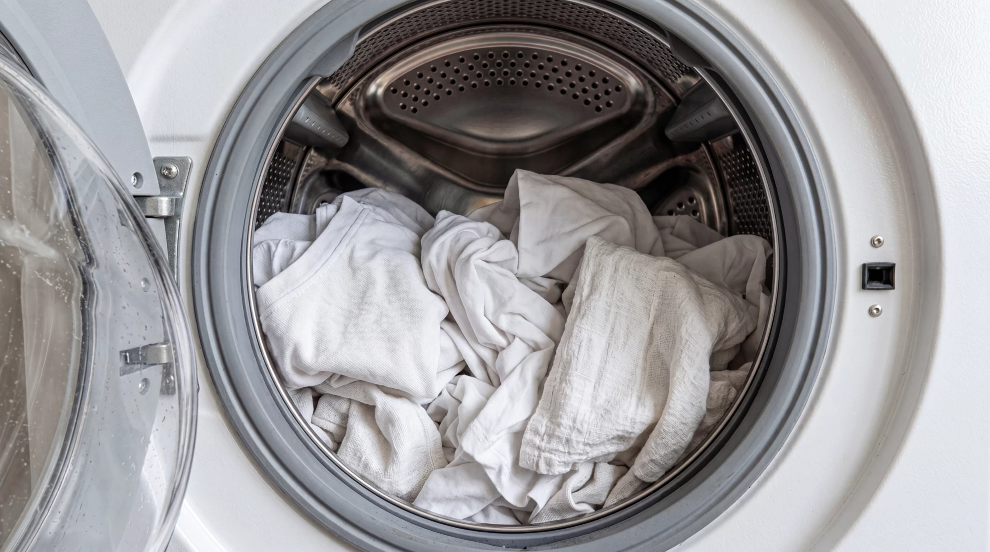 A clean, well-maintained washing machine drum